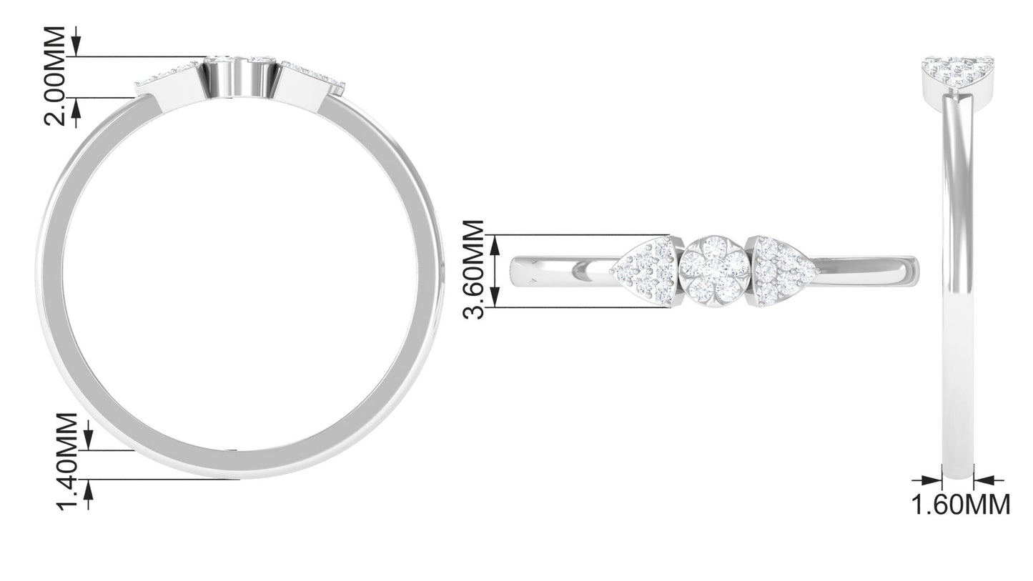 Illusion Set Real Diamond Promise Ring for Her