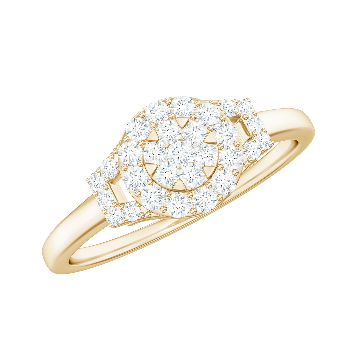 Real Diamond Engagement Ring with Halo