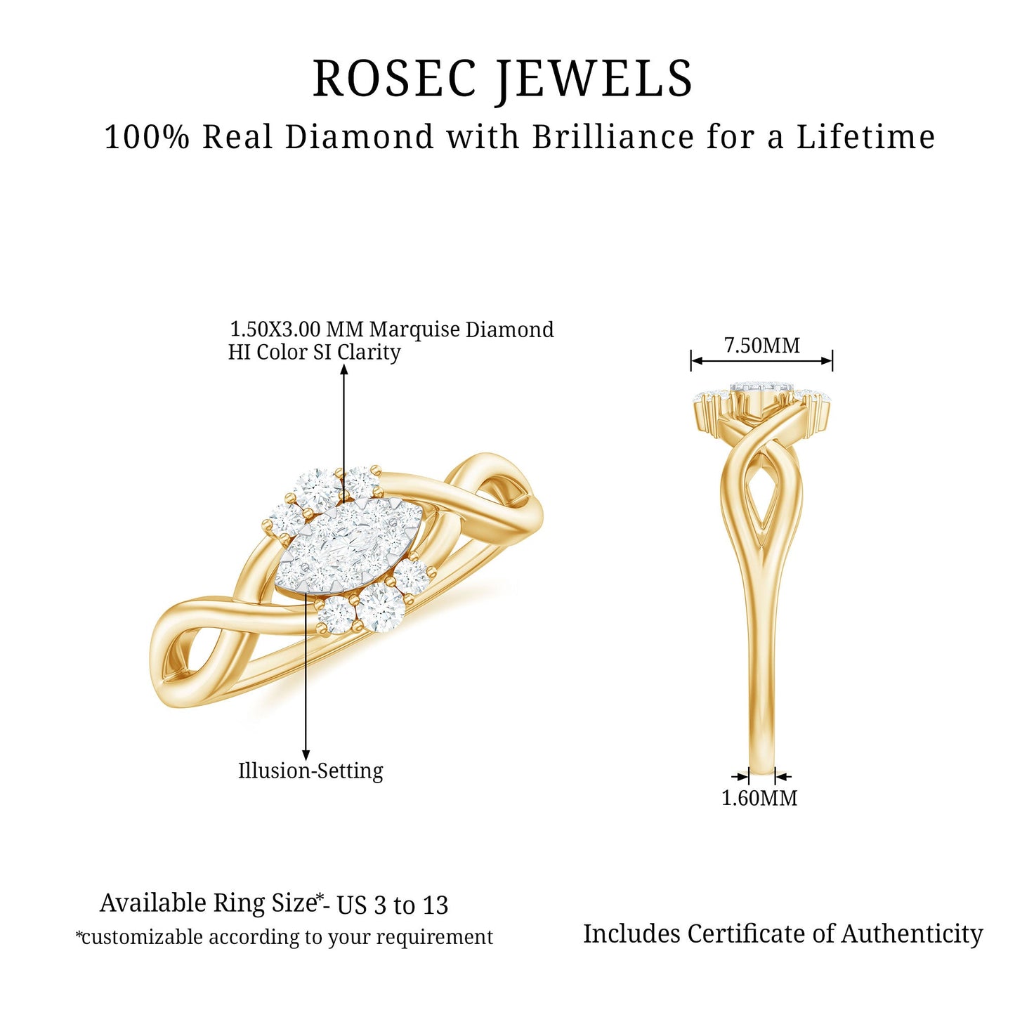 Certified Diamond Infinity Promise Ring