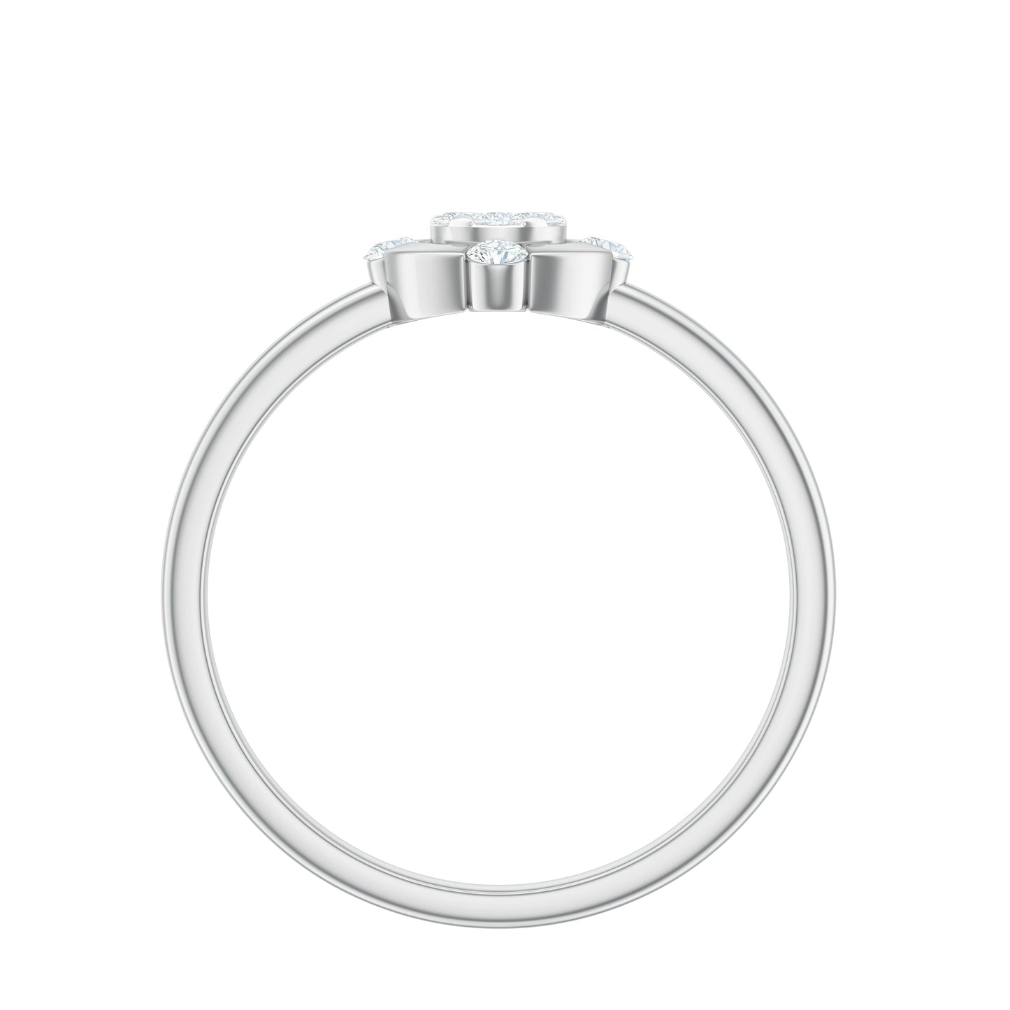 Natural Pear Shaped Diamond Cluster Engagement Ring