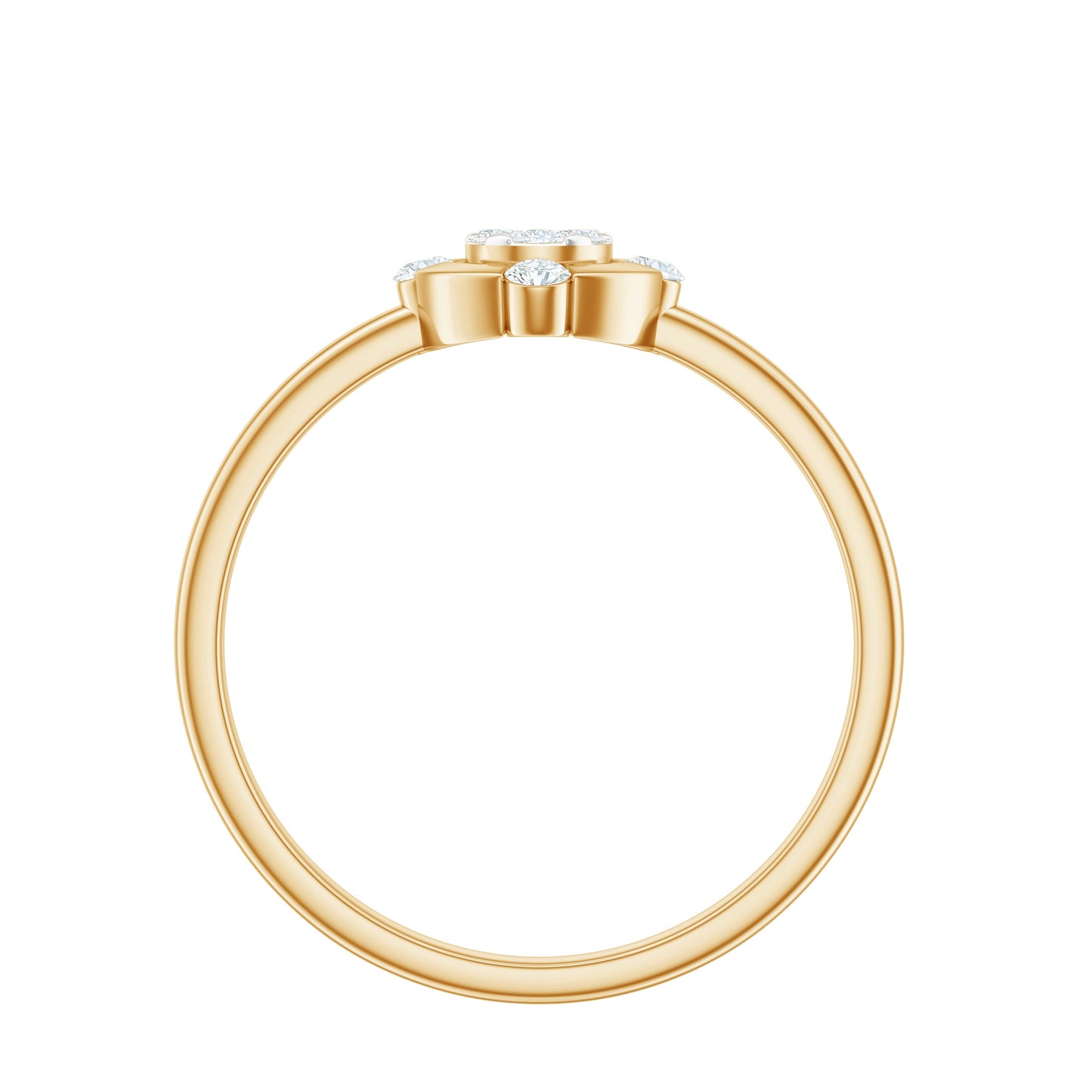 Natural Pear Shaped Diamond Cluster Engagement Ring