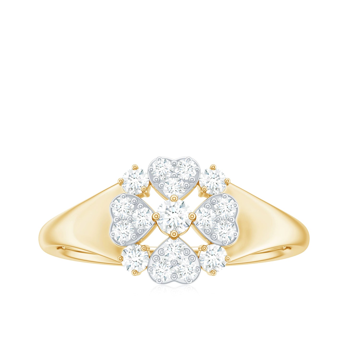 Natural Diamond Flower Engagement Ring in Illusion Set