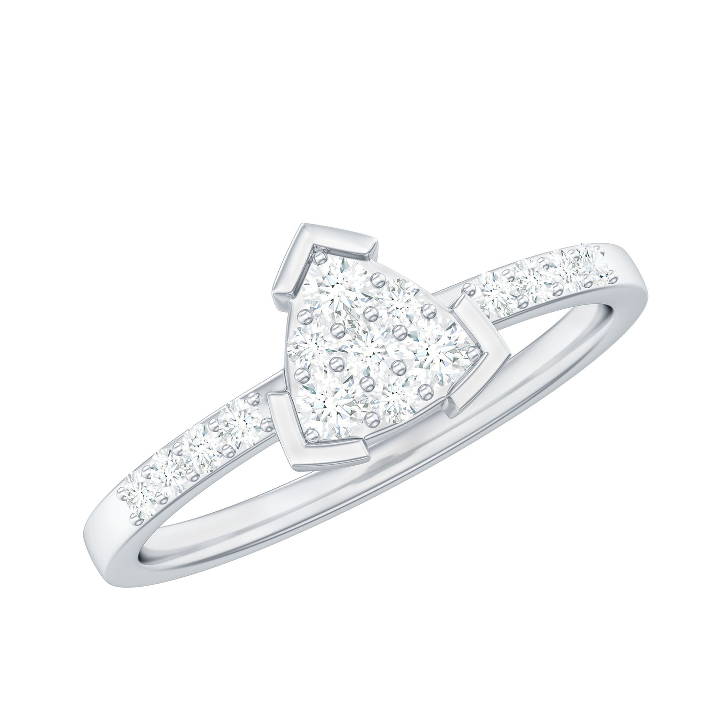 Minimal Diamond Triangular Engagement Ring