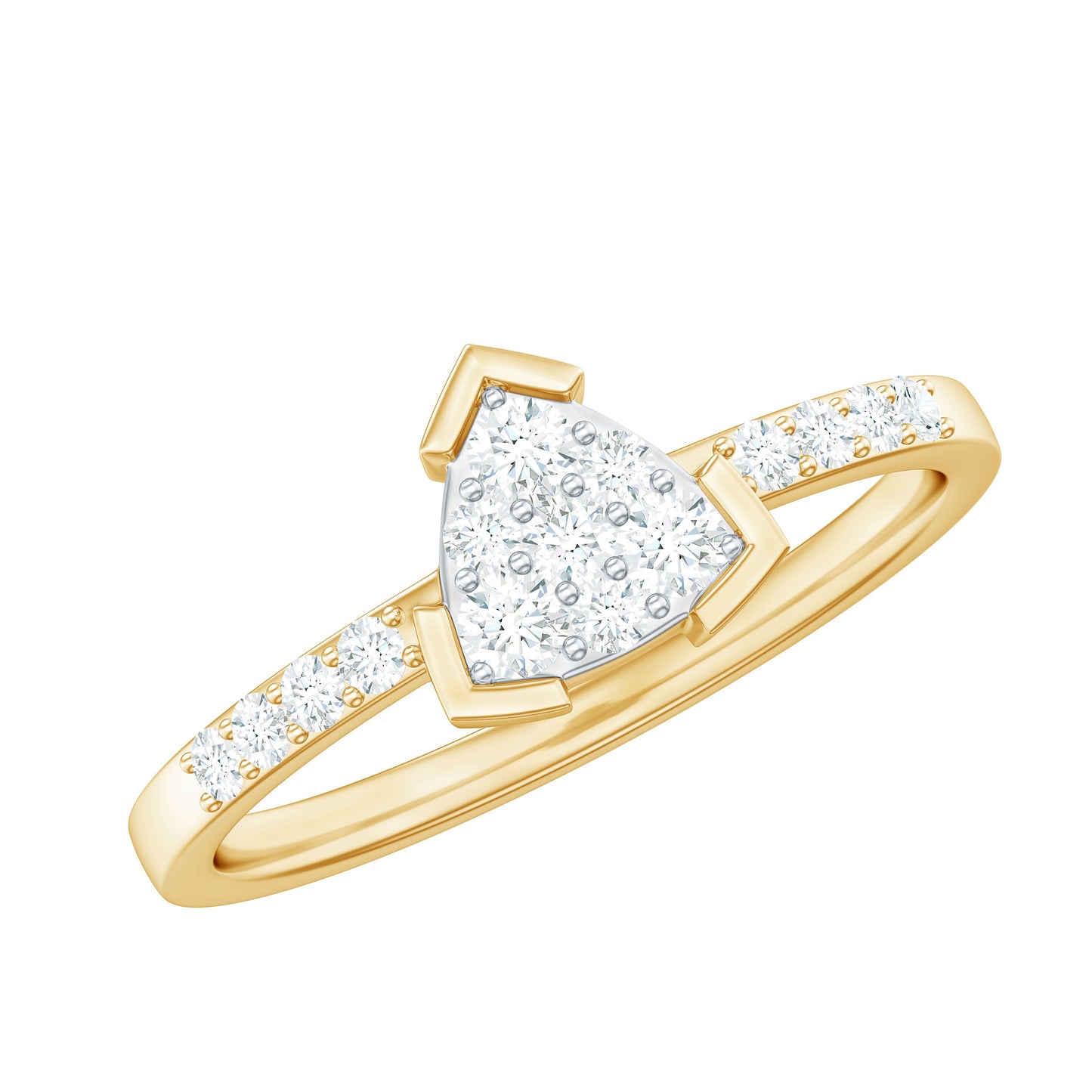 Minimal Diamond Triangular Engagement Ring