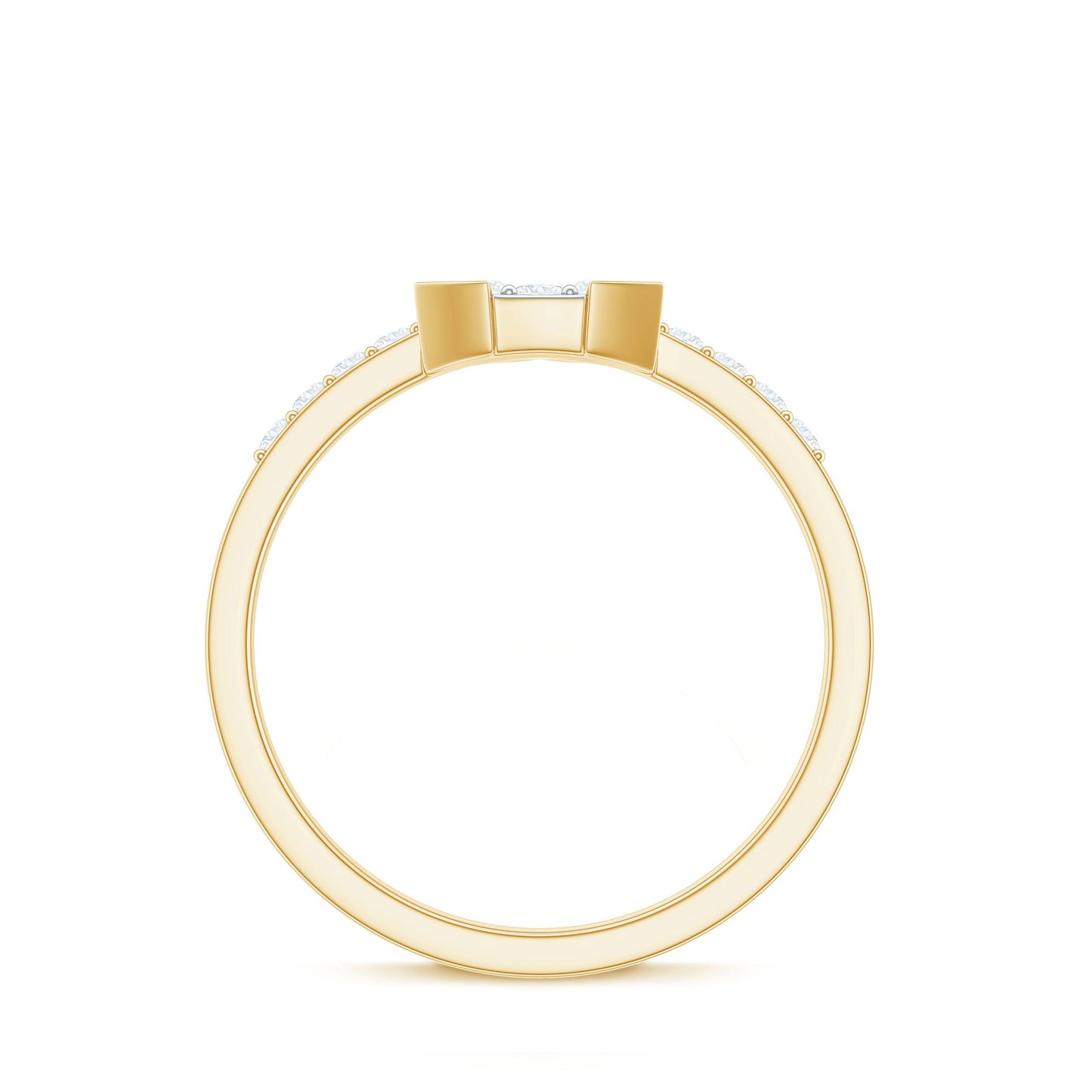 Minimal Diamond Triangular Engagement Ring