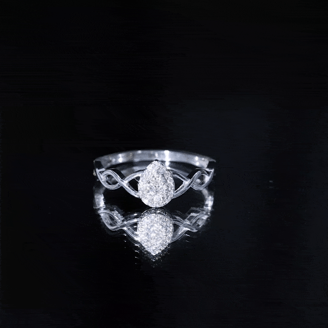 Illusion Set Round Diamond Crossover Engagement Ring