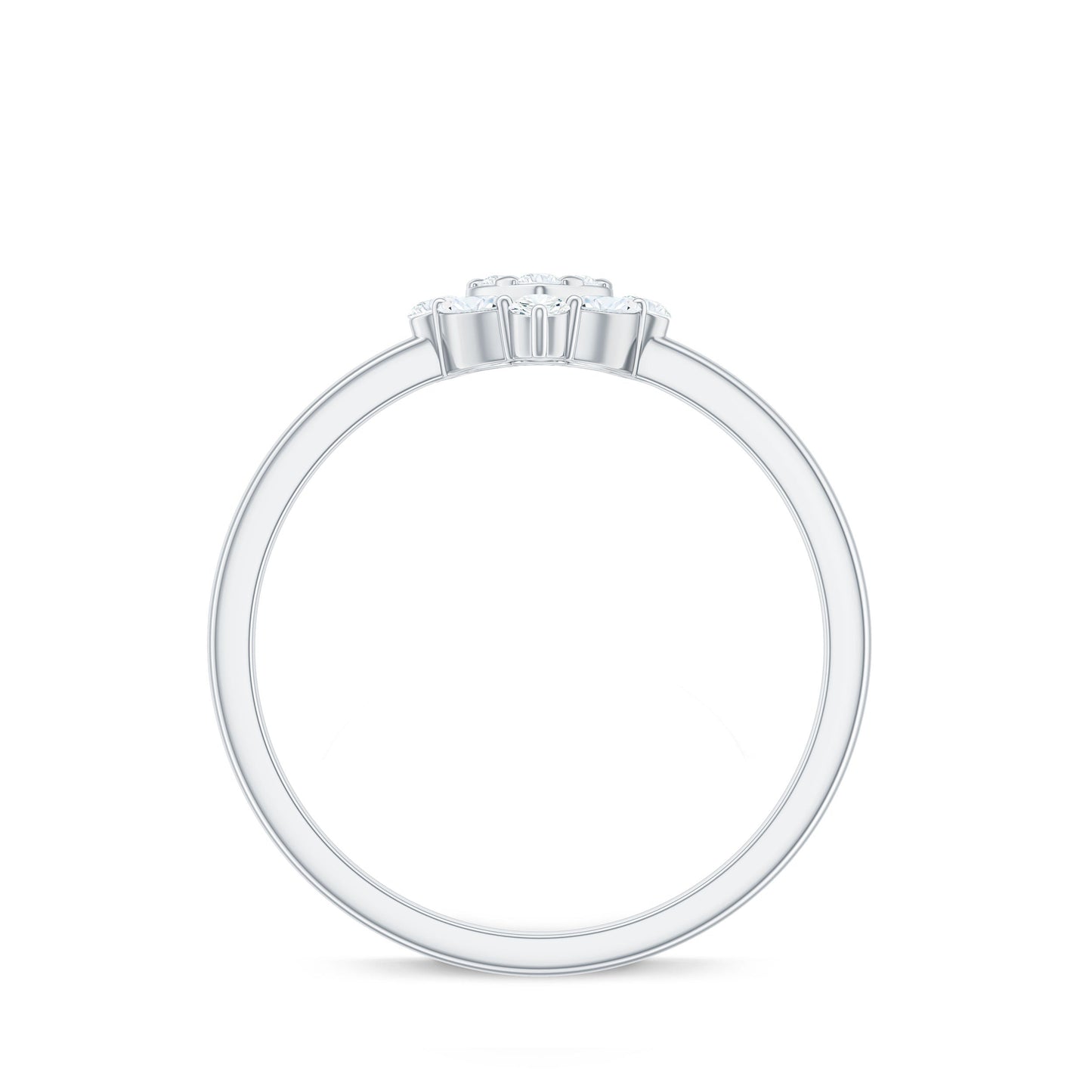 Minimal Diamond Heart Promise Ring for Valentines Day