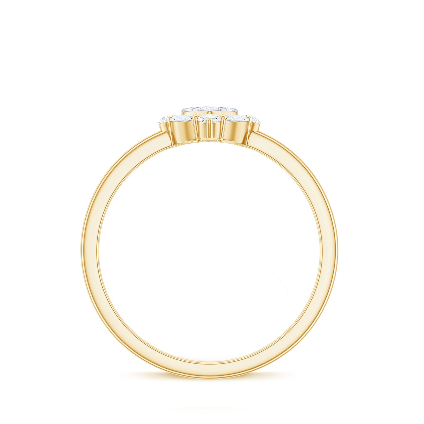 Minimal Diamond Heart Promise Ring for Valentines Day