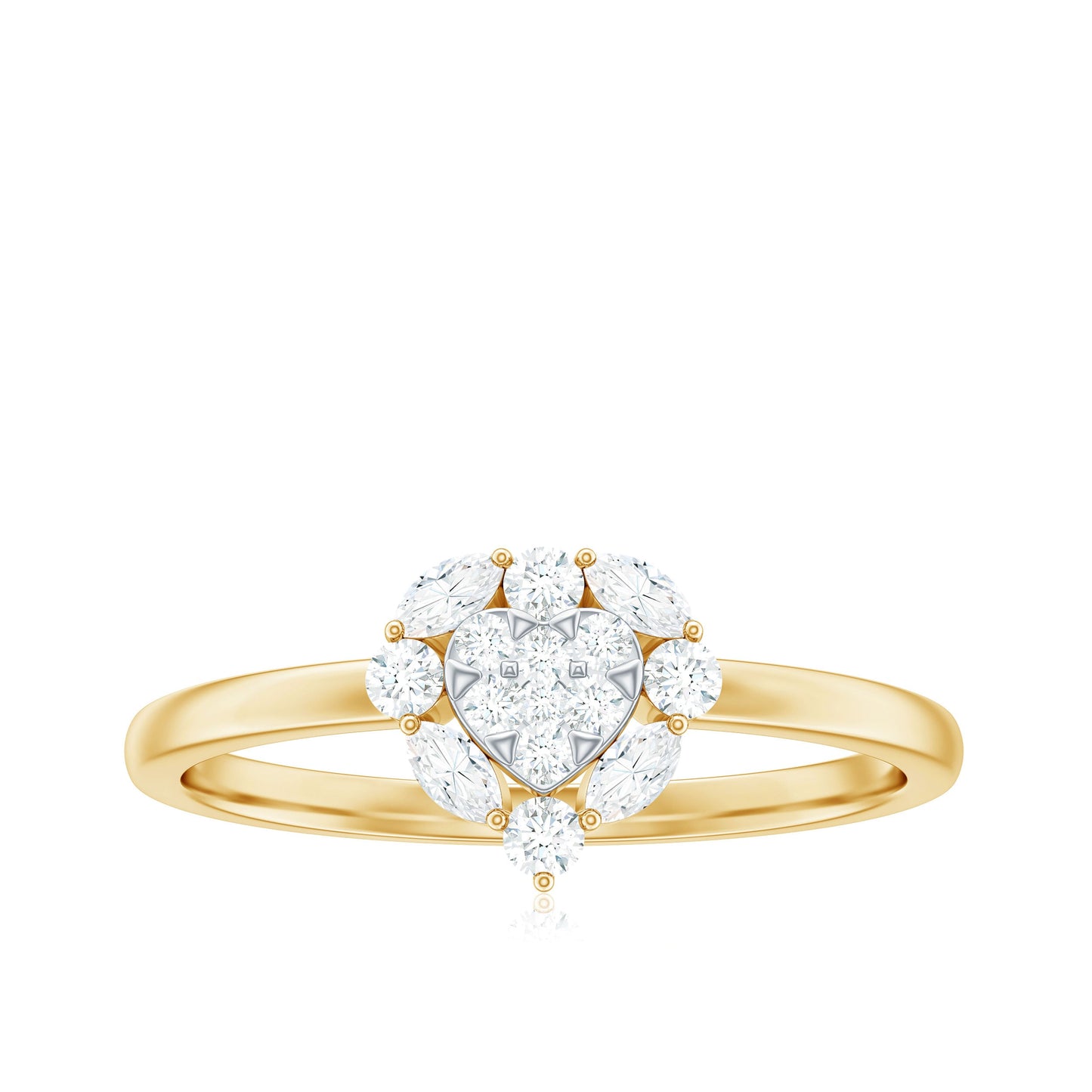 Minimal Diamond Heart Promise Ring for Valentines Day