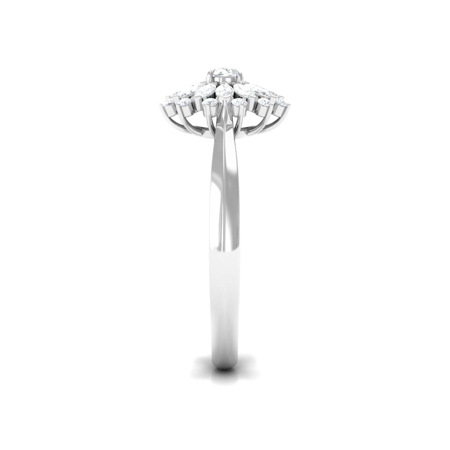 Certified Real Diamond Flower Engagement Ring