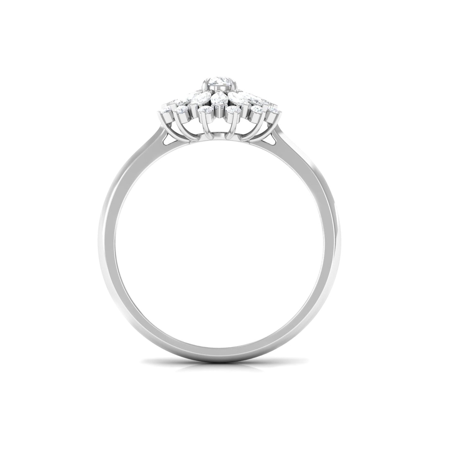 Certified Real Diamond Flower Engagement Ring