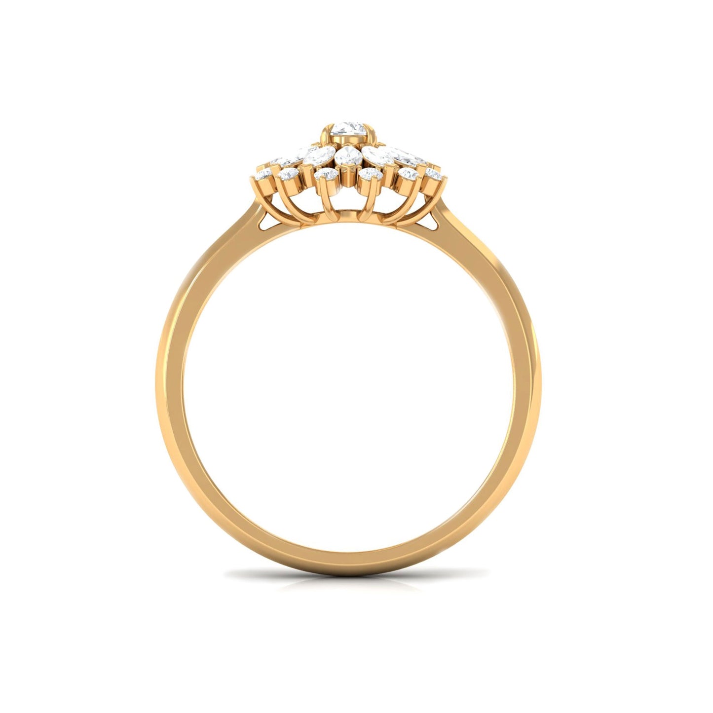 Certified Real Diamond Flower Engagement Ring