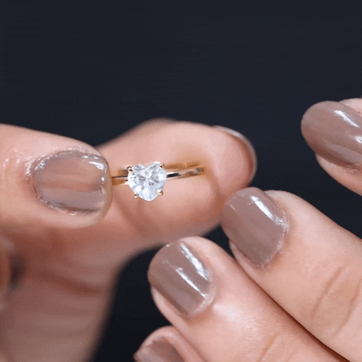 1.5 CT Heart Shape Certified Moissanite Engagement Ring