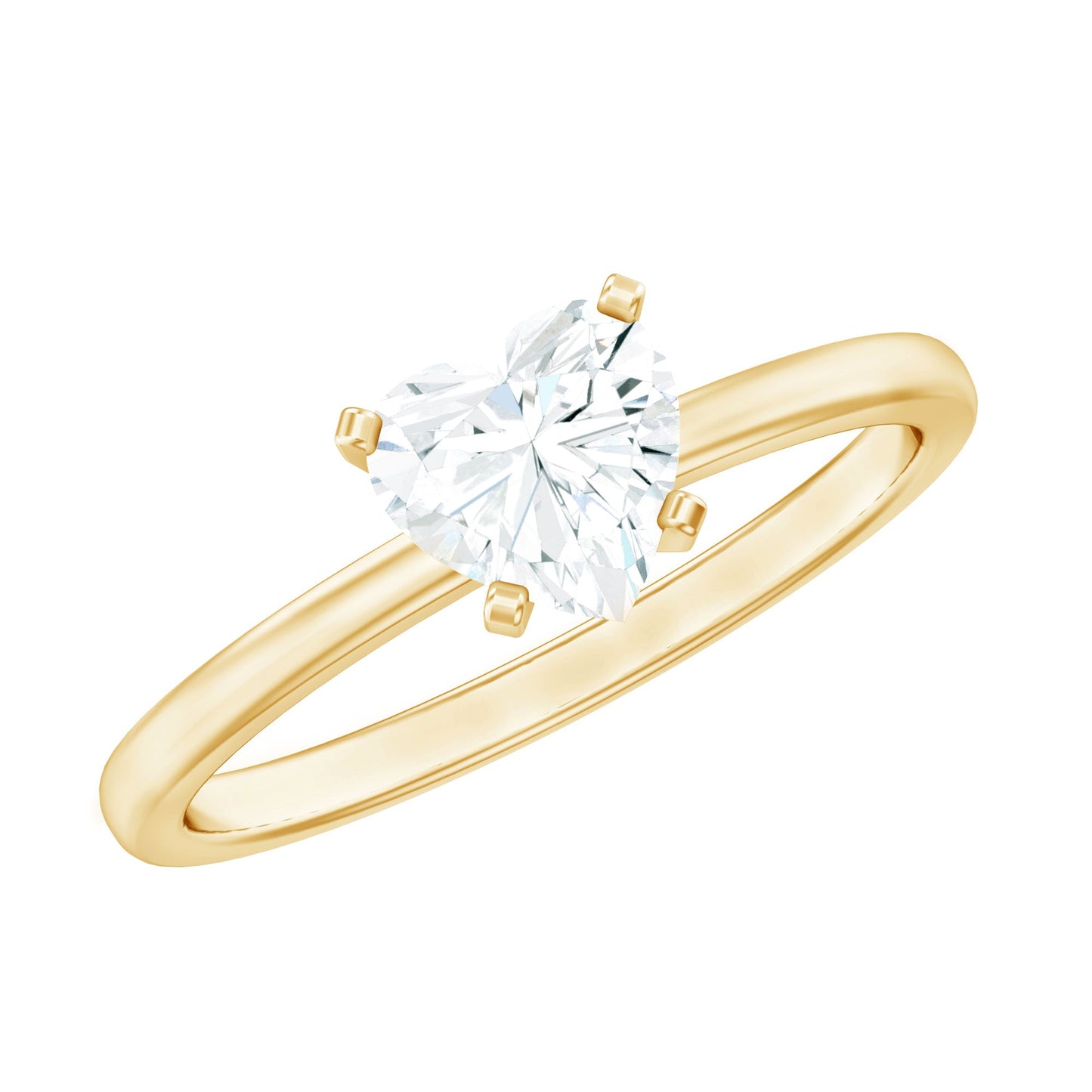 1.5 CT Heart Shape Certified Moissanite Engagement Ring