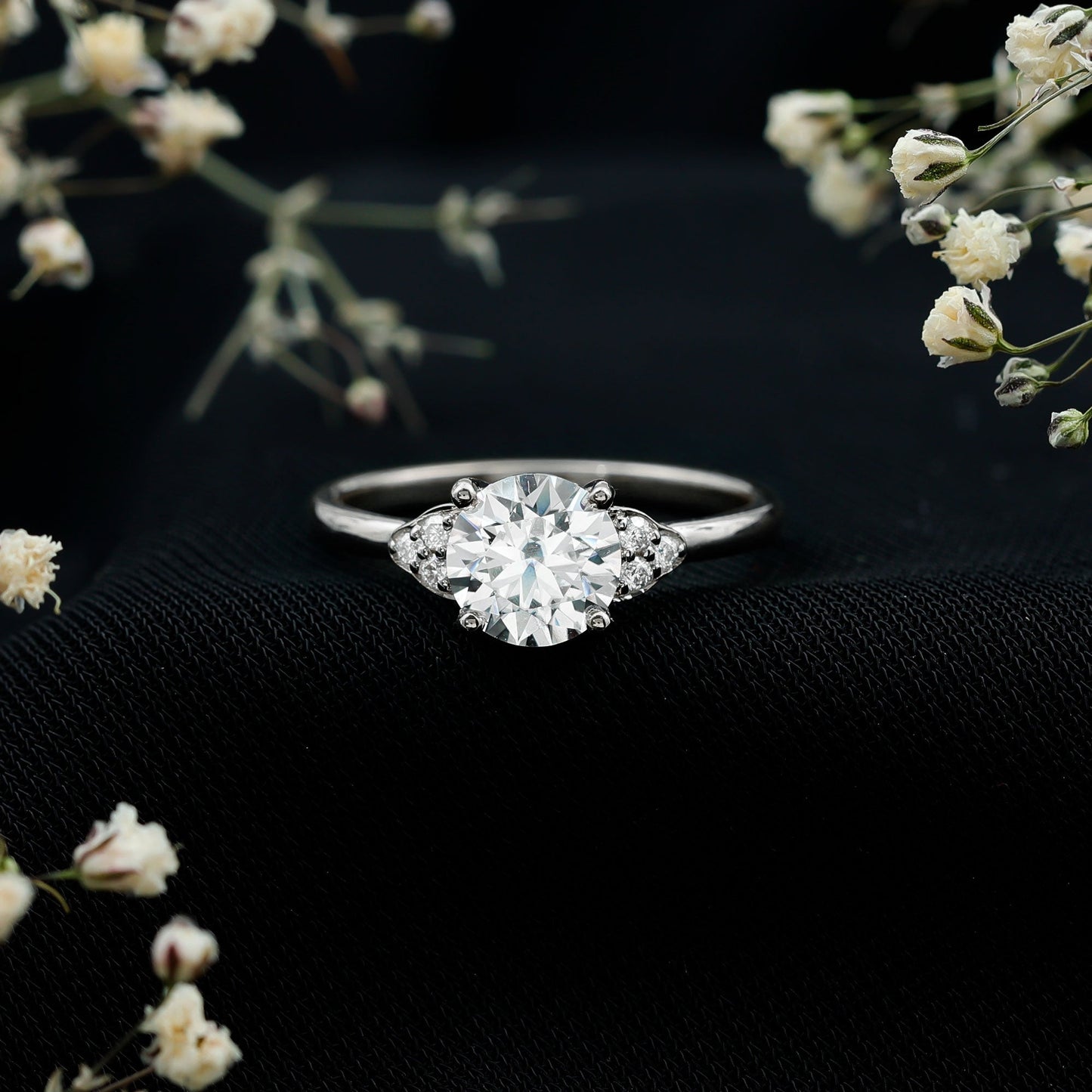 Prong Set Moissanite Classic Engagement Ring For Her