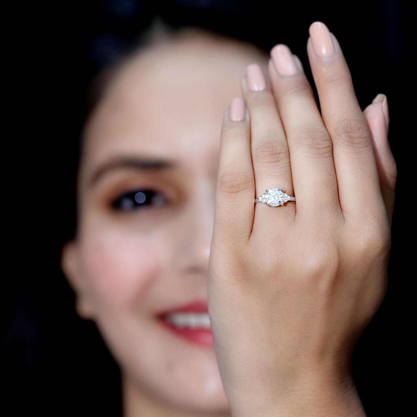 Prong Set Moissanite Classic Engagement Ring For Her