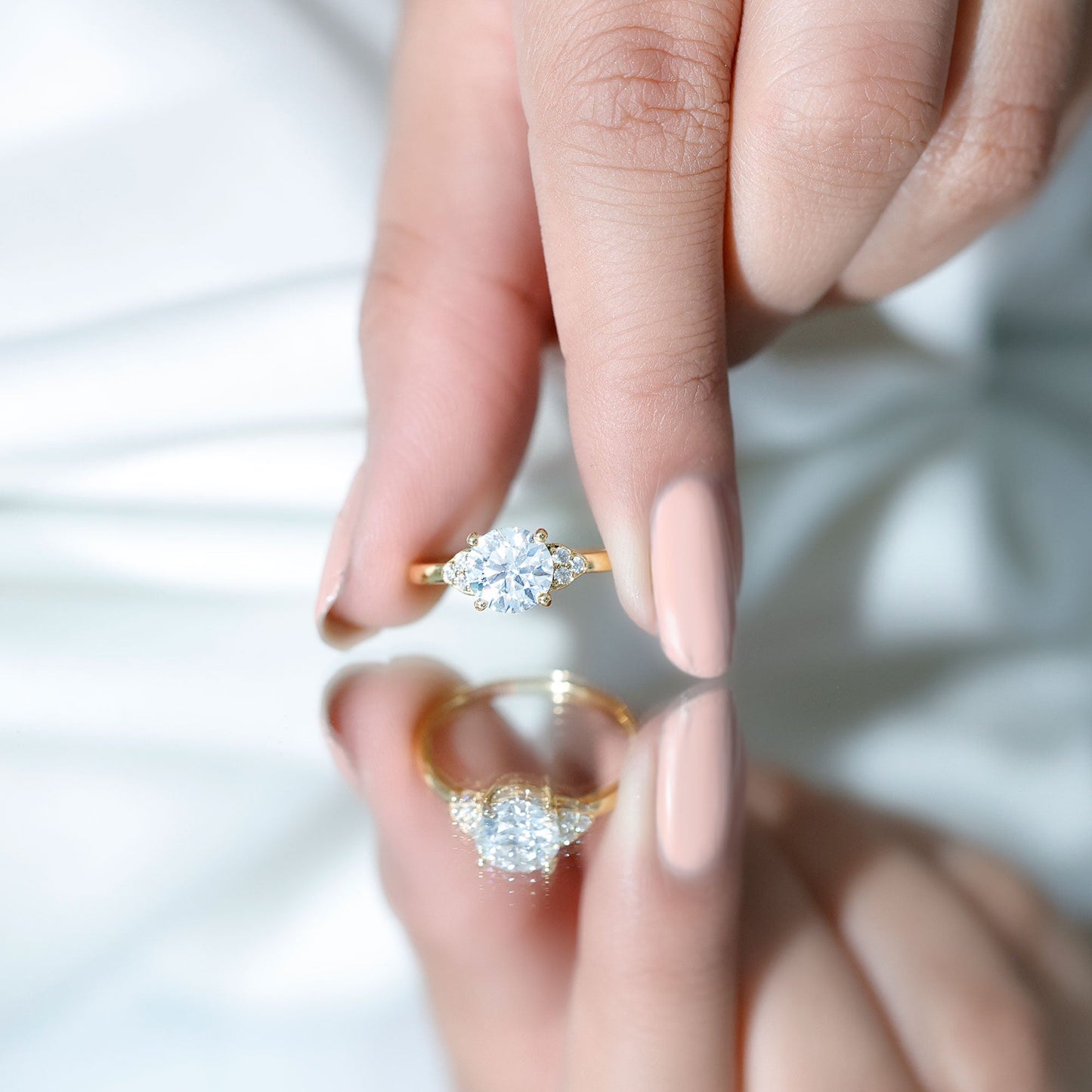 Prong Set Moissanite Classic Engagement Ring For Her
