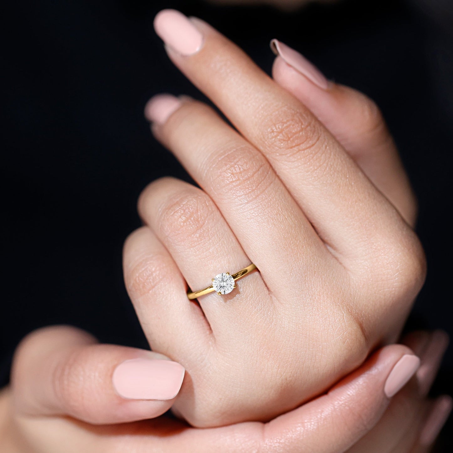 Claw Set Solitaire Moissanite Promise Ring for Women