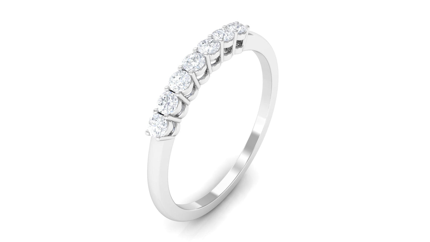 Minimalist Diamond Wedding Band Ring with Certificate