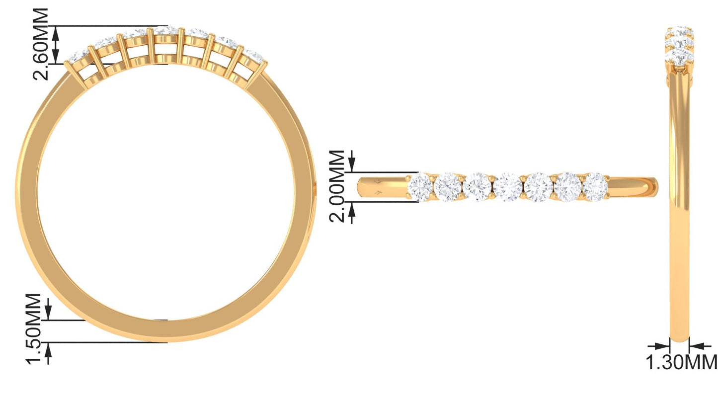 Minimalist Diamond Wedding Band Ring with Certificate