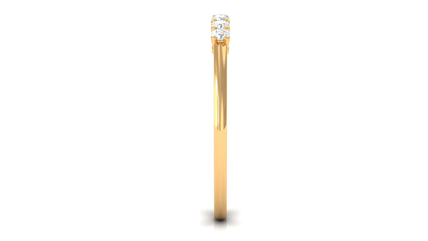 Minimalist Diamond Wedding Band Ring with Certificate