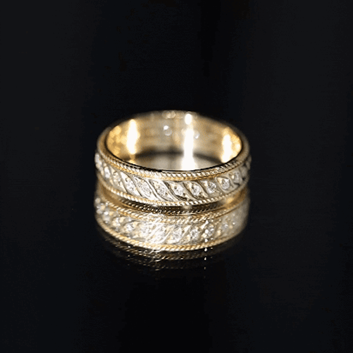 Diamond Twisted Rope Wedding Band Ring