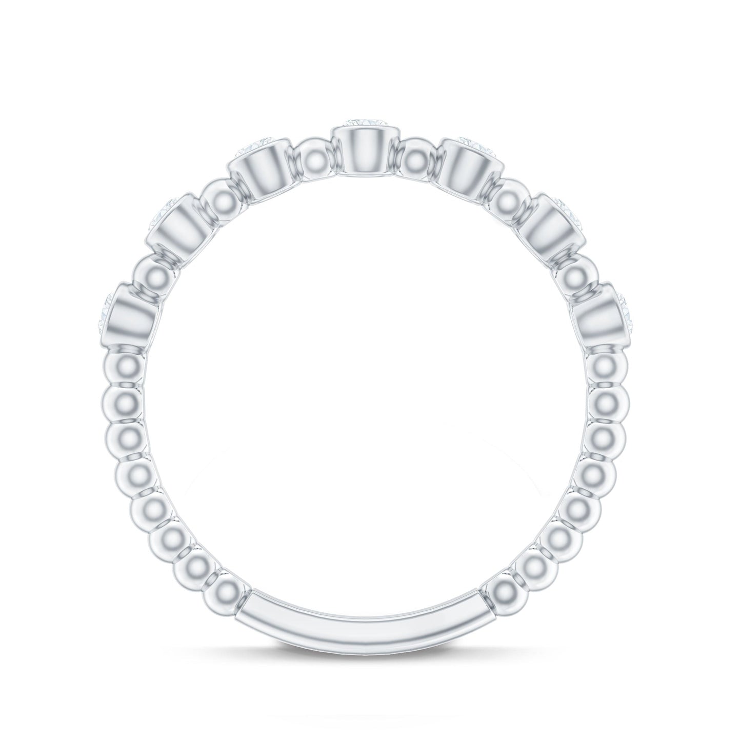 Real Diamond Stackable Eternity Ring with Beaded Details