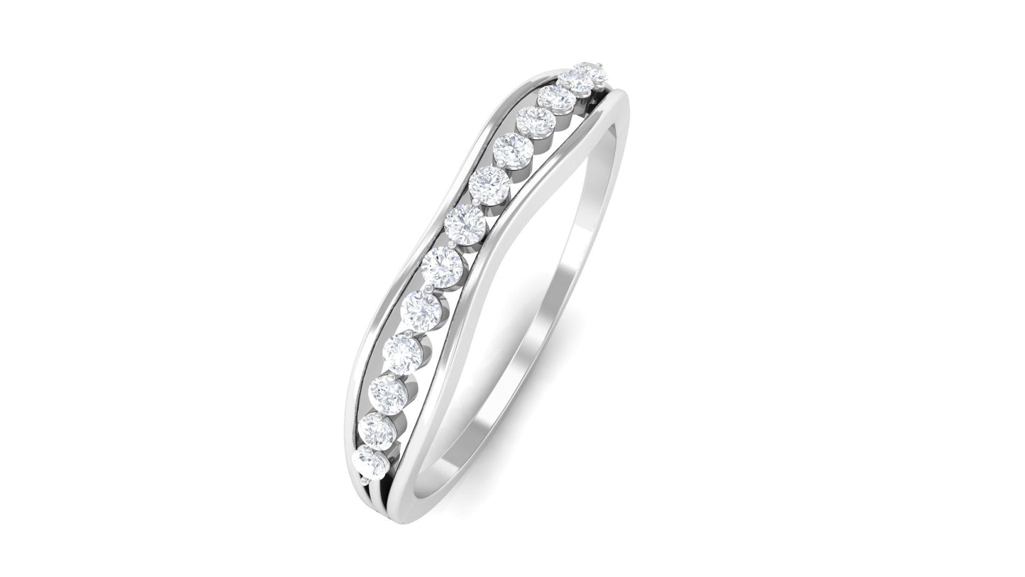 Natural Diamond Half Eternity Ring for Anniversary