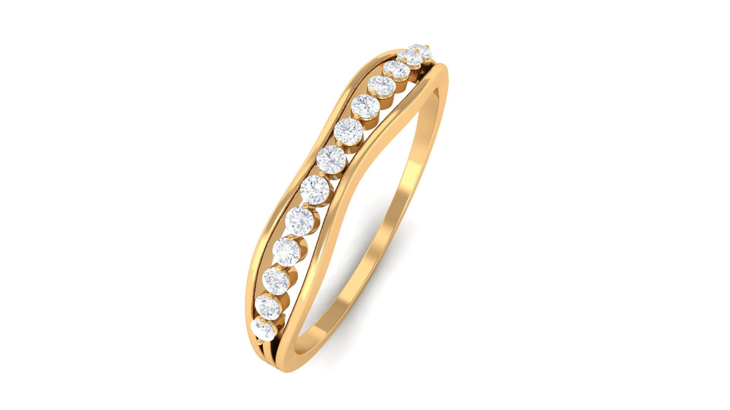 Natural Diamond Half Eternity Ring for Anniversary