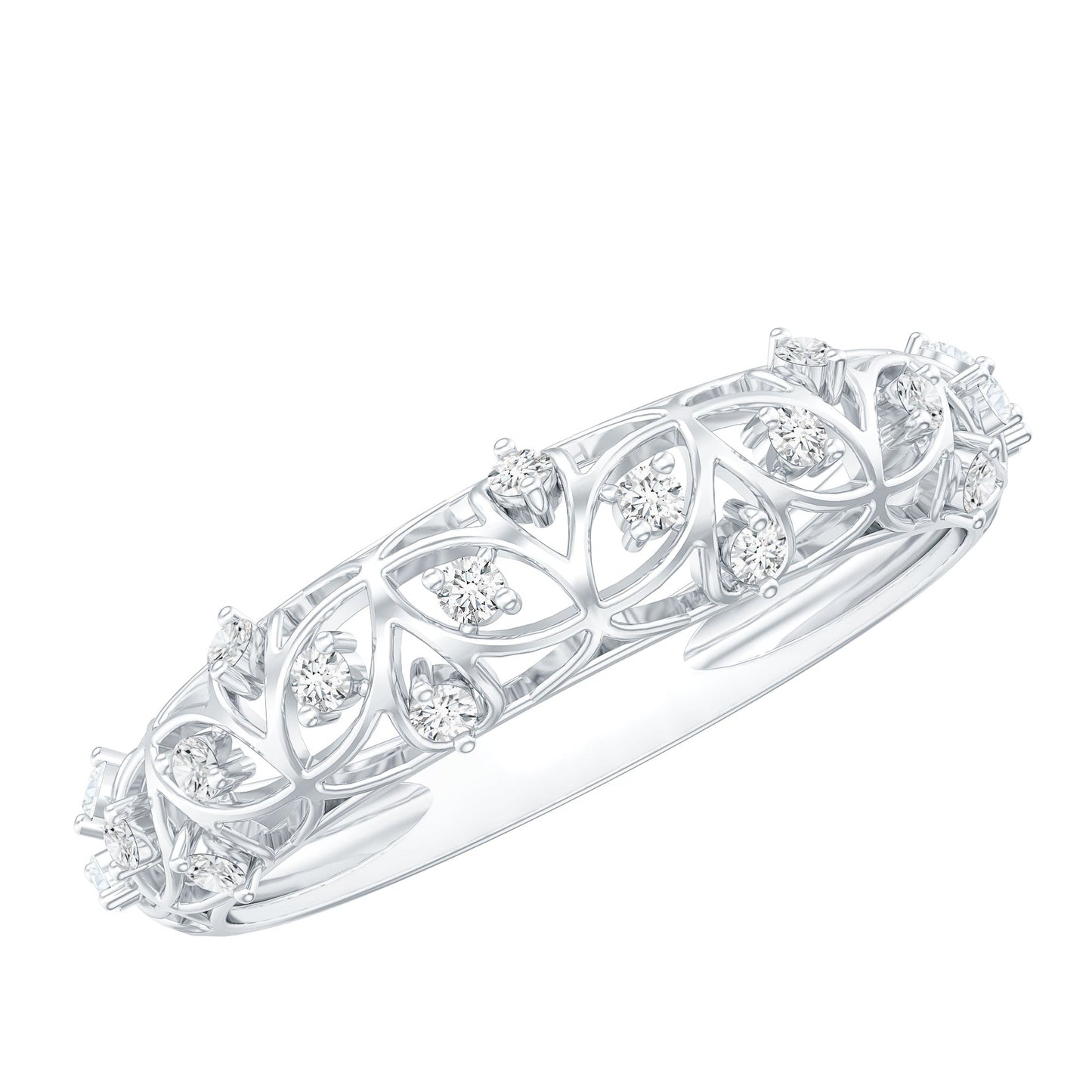 Certified Diamond Filigree Wedding Band for Women