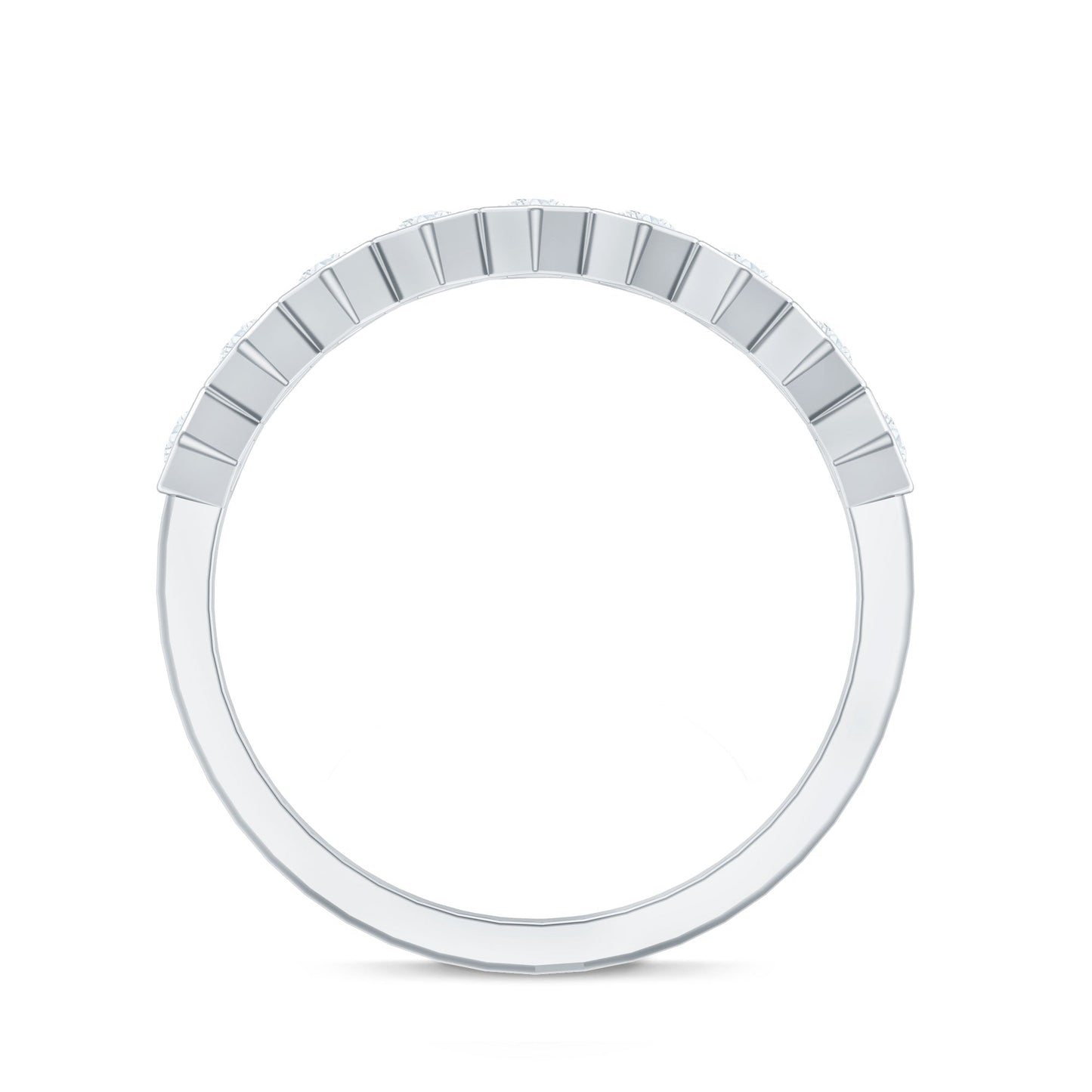 Real Diamond Hexagon Half Eternity Ring for Women