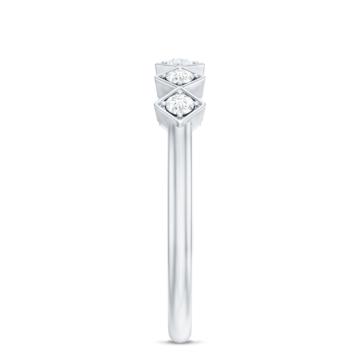Minimal Diamond Geometric Half Eternity Ring
