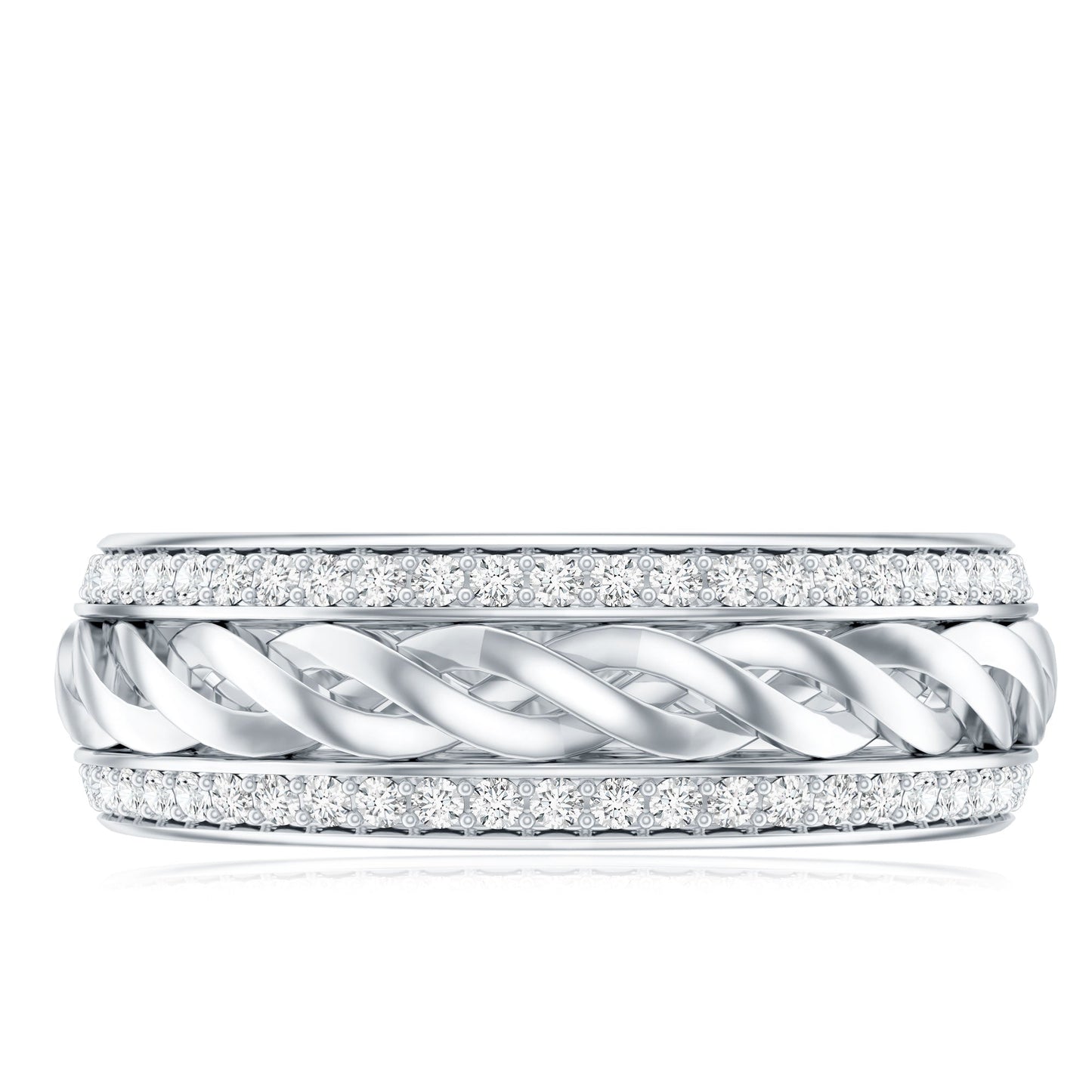 Round Lab Grown Diamond Twisted Rope Band Ring