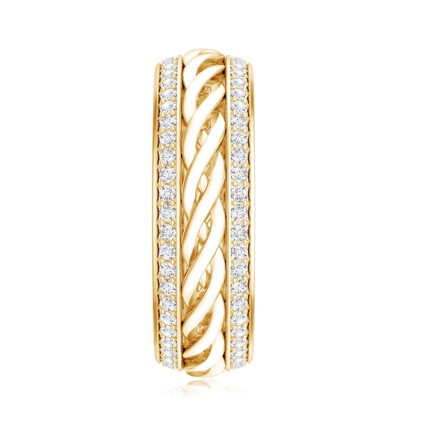 Round Lab Grown Diamond Twisted Rope Band Ring