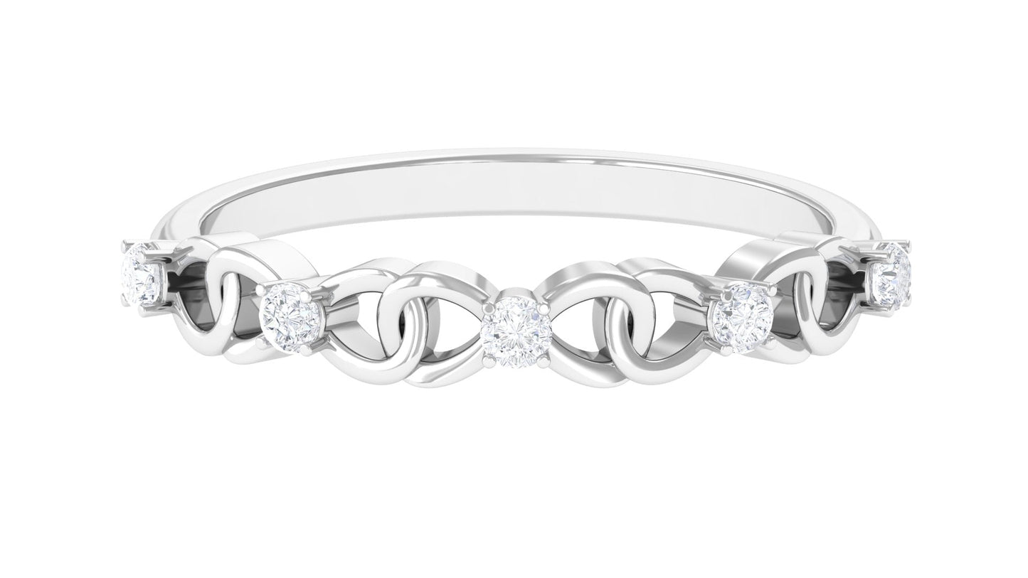 Certified Natural Diamond Interlock Infinity Ring