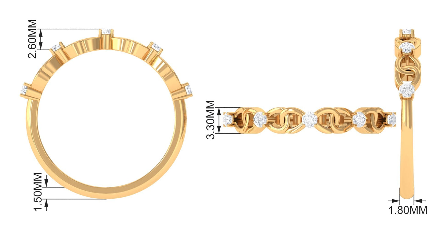 Certified Natural Diamond Interlock Infinity Ring