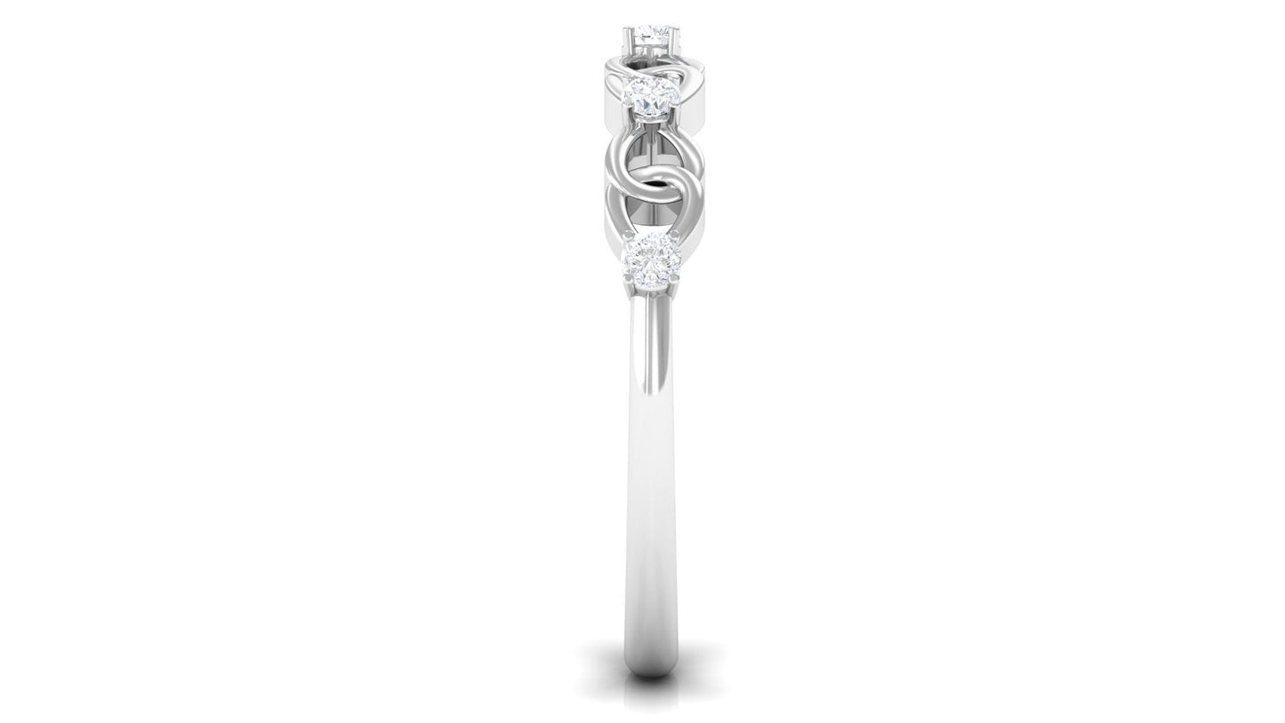 Certified Natural Diamond Interlock Infinity Ring