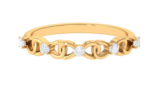 Certified Natural Diamond Interlock Infinity Ring