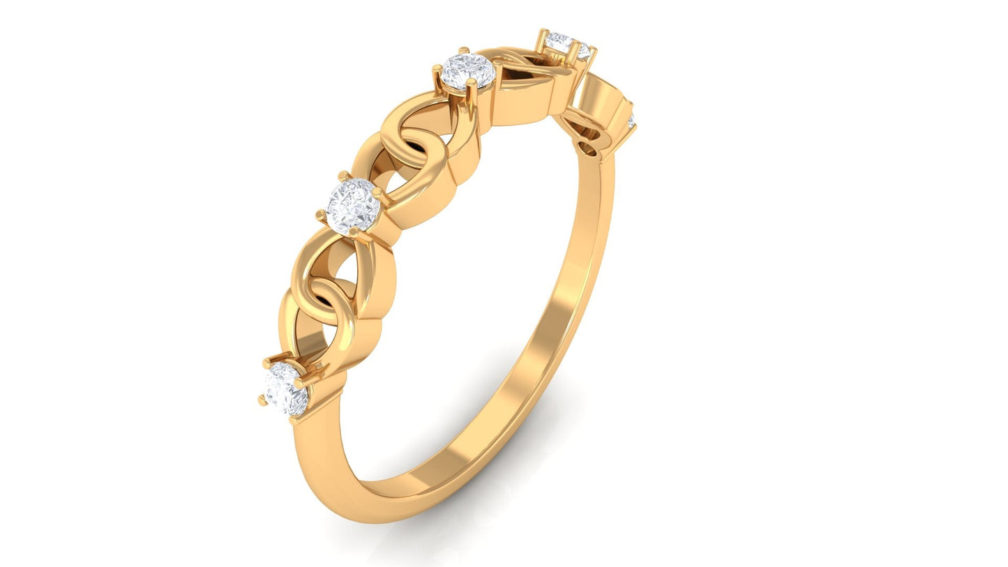 Certified Natural Diamond Interlock Infinity Ring