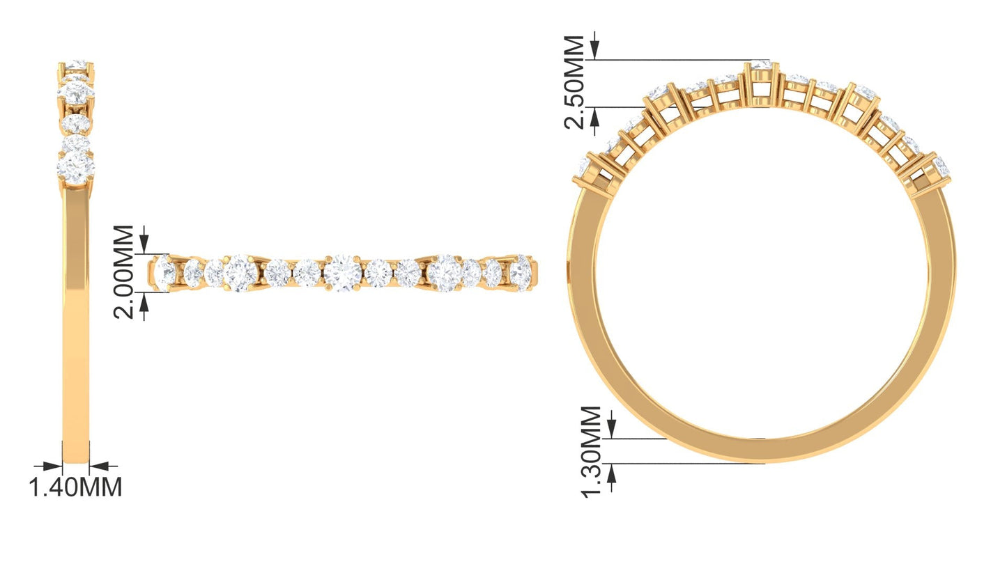 Certified Diamond Half Eternity Stackable Ring