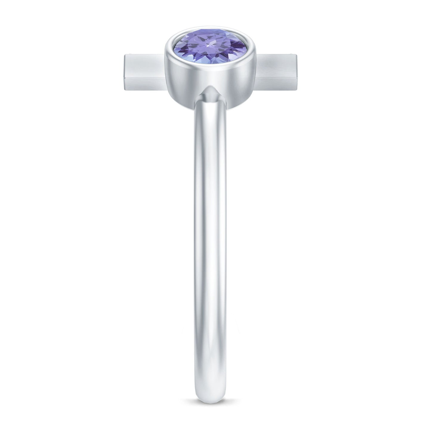 Contemporary Tanzanite Diamond Ring in Cuff Style