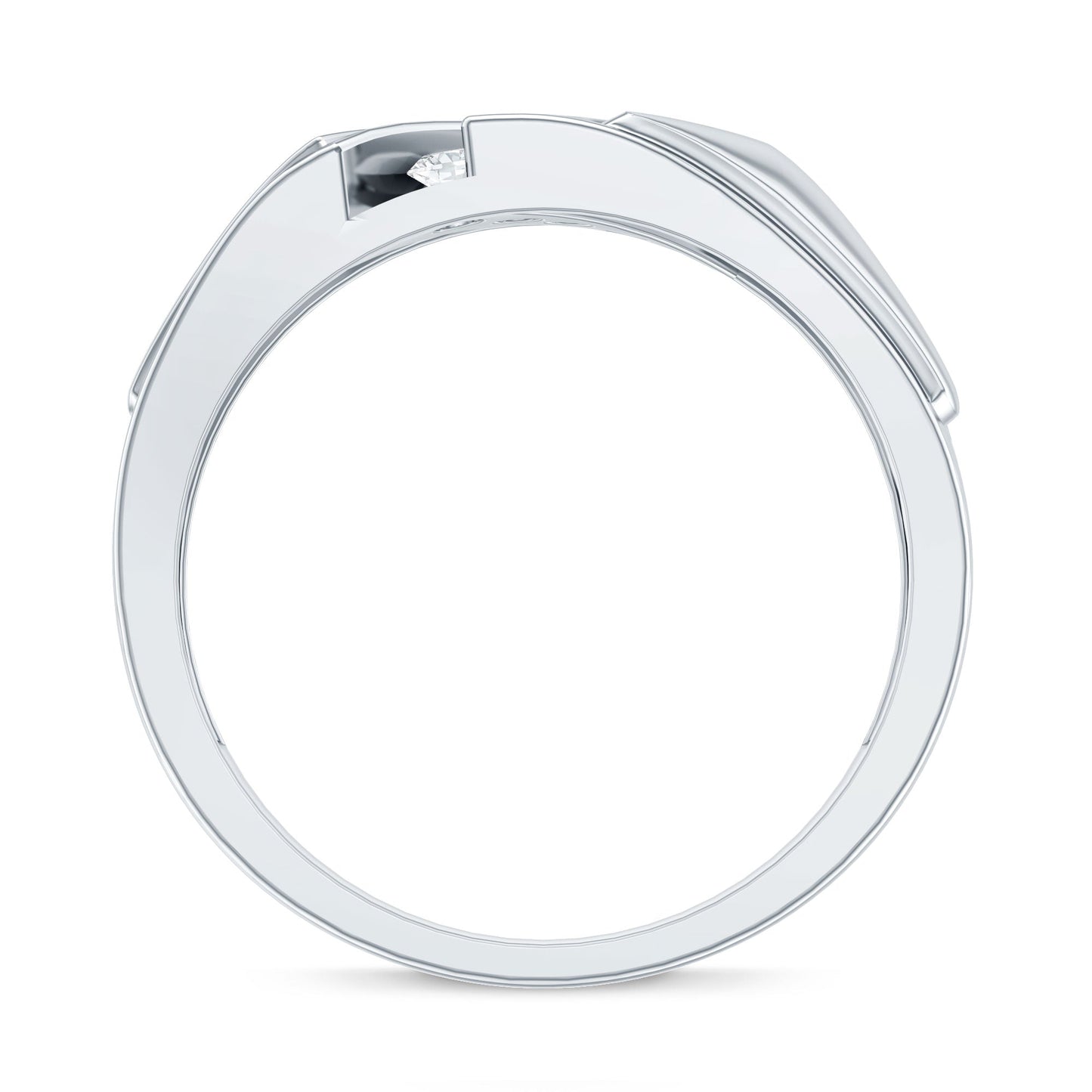 Lab Grown Diamond Mens Wide Wedding Band
