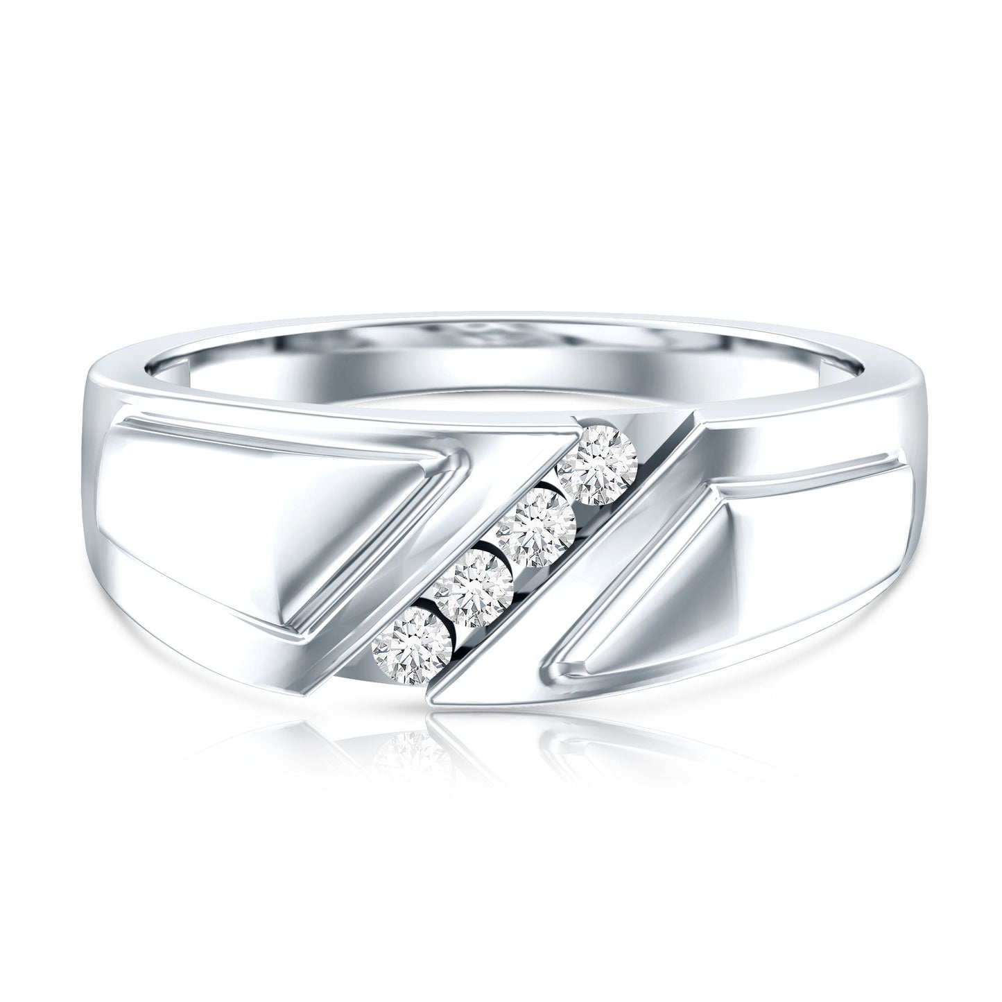Lab Grown Diamond Mens Wide Wedding Band