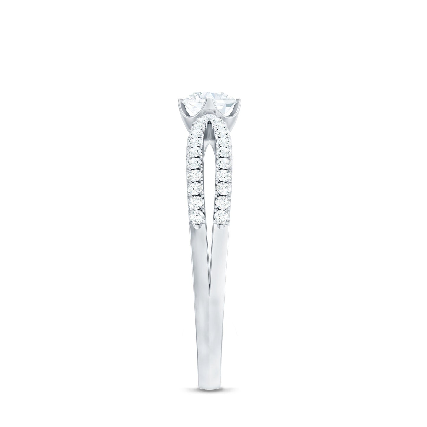 Diamond Solitaire Engagement Ring With Split Shank
