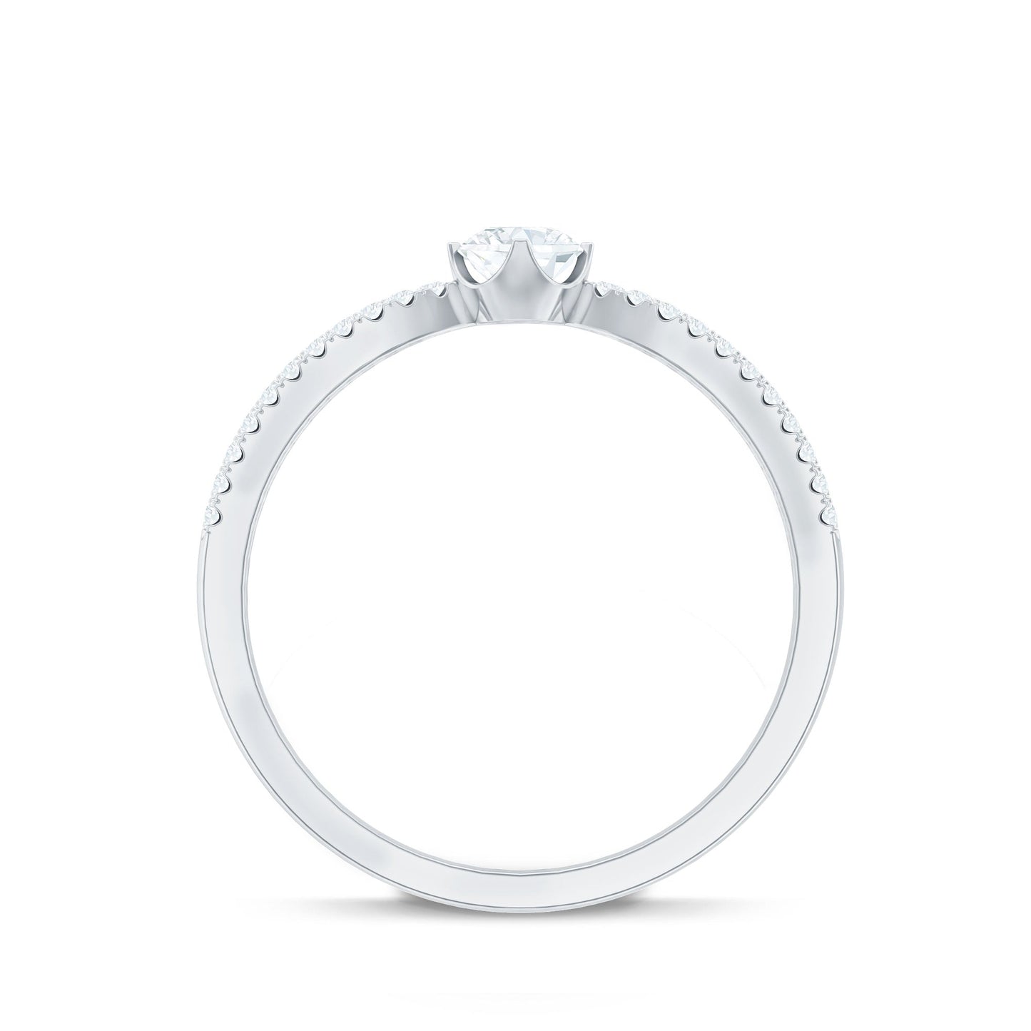 Diamond Solitaire Engagement Ring With Split Shank