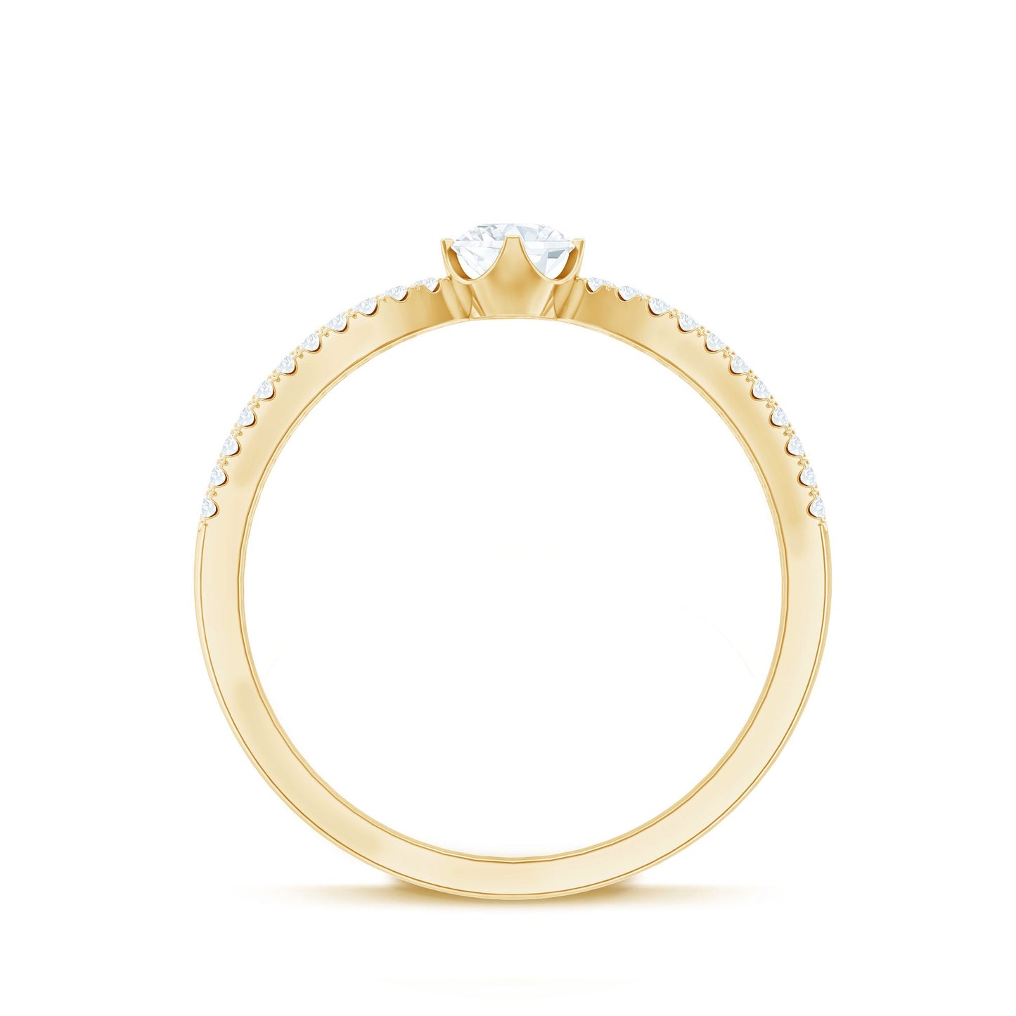 Diamond Solitaire Engagement Ring With Split Shank
