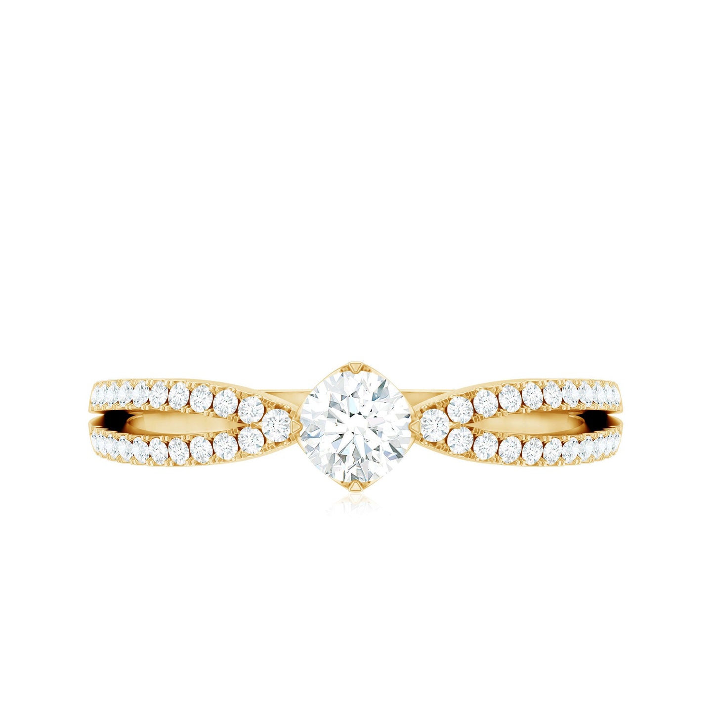 Diamond Solitaire Engagement Ring With Split Shank