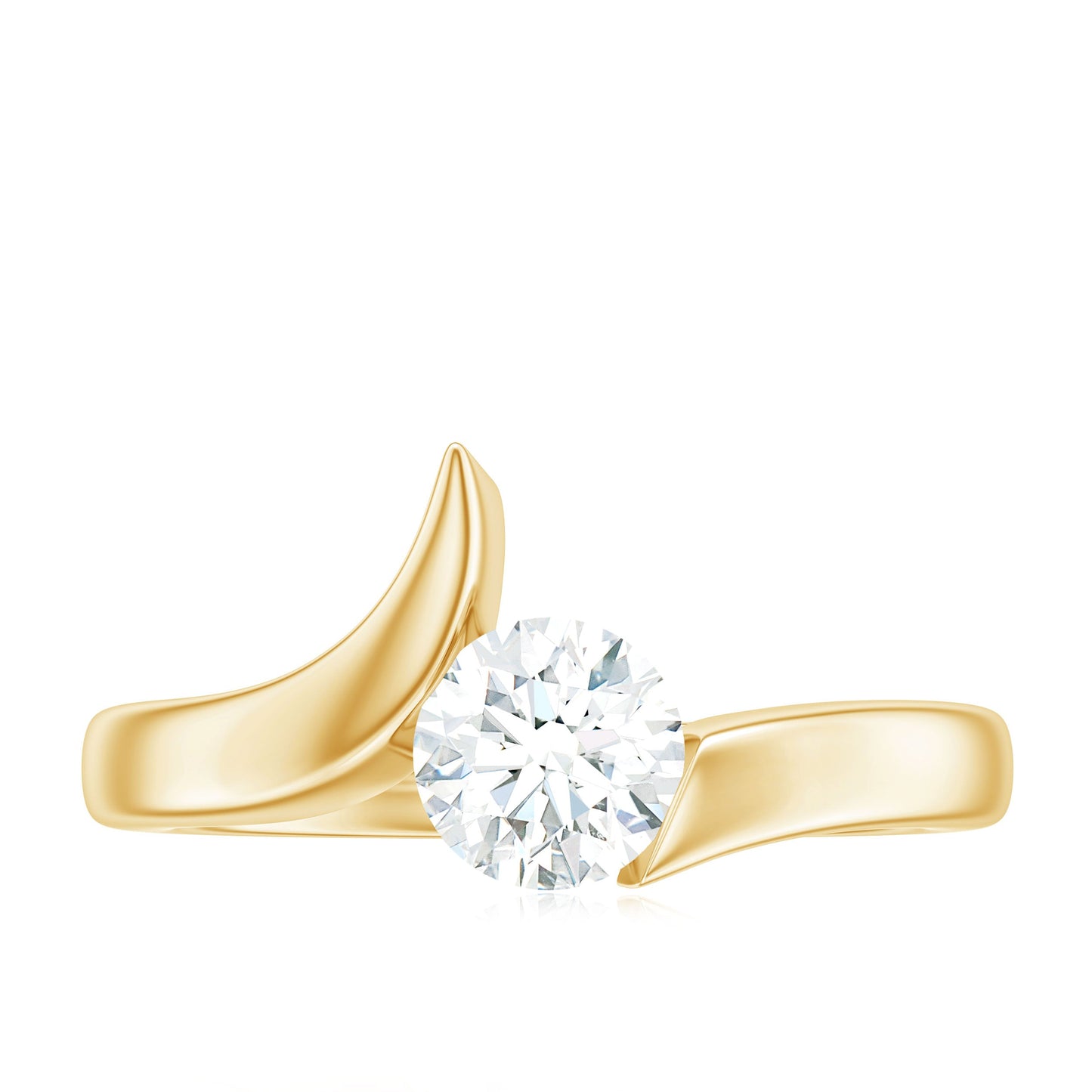 Brilliant Cut Moissanite Engagement Ring in Tension Setting