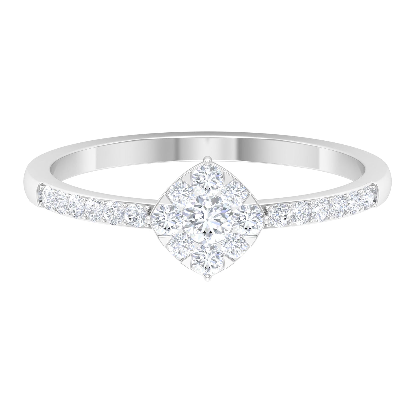Certified Diamond Engagement Ring in Illusion Setting