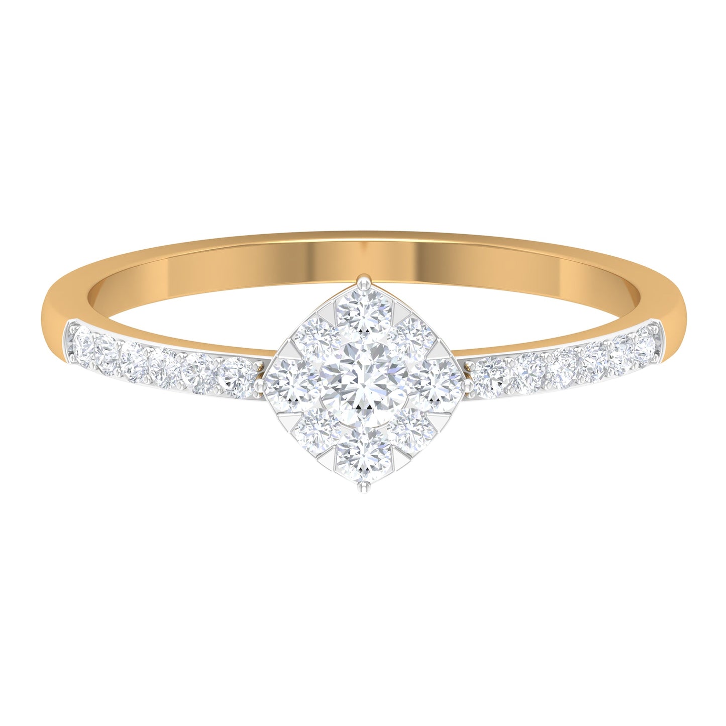 Certified Diamond Engagement Ring in Illusion Setting